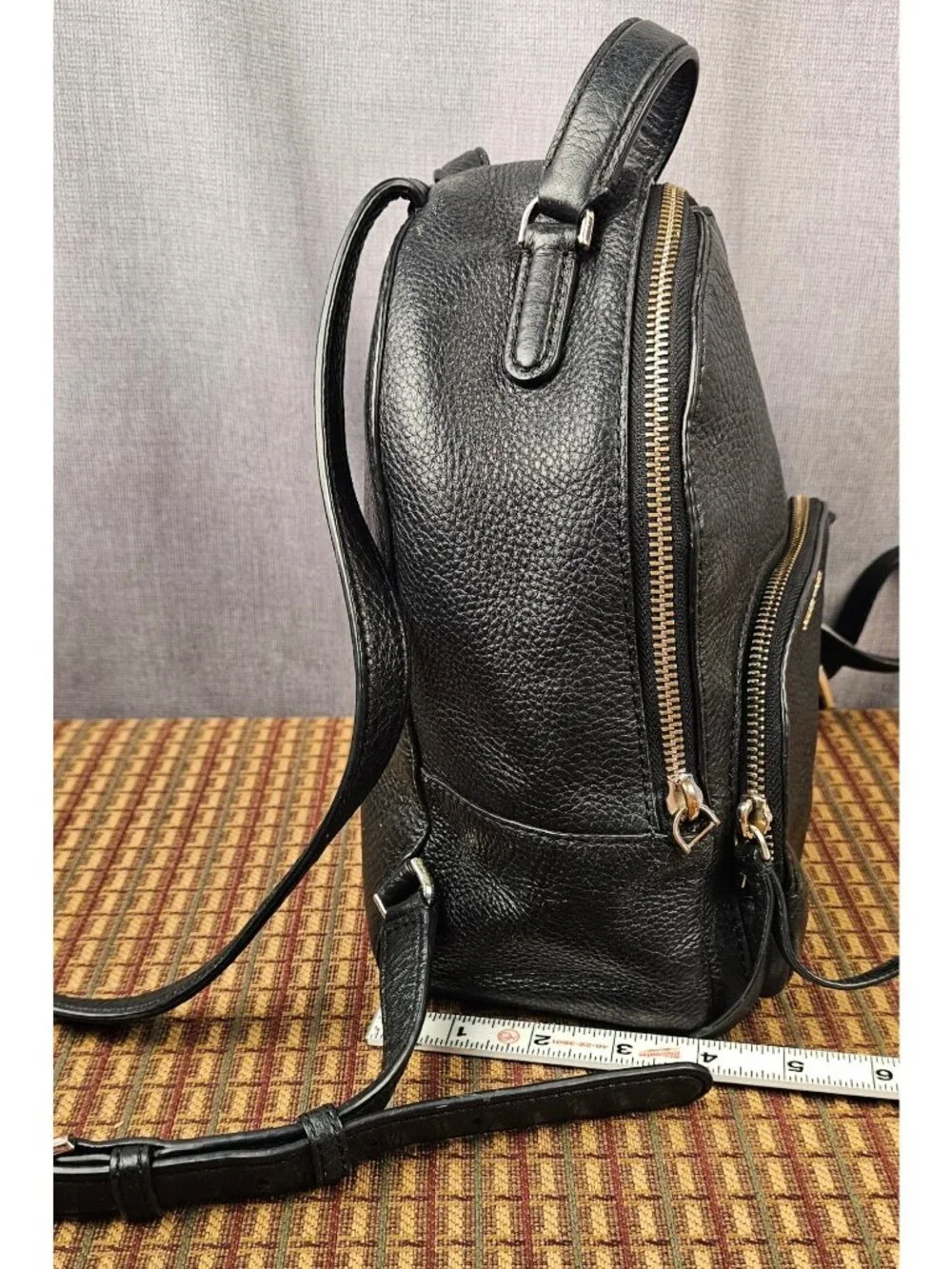 Kate Spade Pebbled Leather Mini Backpack Black Gold Hardware Adjustable Straps